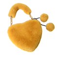 thumbnail image 1 of Bolso de mano de piel sintética con asa superior, suave, informal, con forma de corazón, para mujer Amarillo, 1 of 5