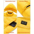 thumbnail image 6 of Venustas Heated Jacket with Battery Pack 7.4V (Unisex), 6 Heat Zones, Heated Coat for Women and Men with Detachable Hood (Yellow,4XL), 6 of 7