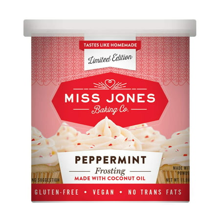 Miss Jones Baking 90% Organic Holiday Buttercream Frosting, Perfect for Icing and Decorating, Vegan-Friendly: Peppermint with Candy Crunch Pieces (Pack of (Best Shortening For Buttercream)