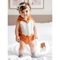thumbnail image 5 of Cjfdfy Newborn Baby Boy Girl Halloween Animal Costume Infant Baby Fox Puppy Dog Frog Poached Egg Costume Fall Winter Sleeveless Hooded Zipper Romper Leg Warmers Set Toddler Halloween Cosplay Outfits, 5 of 9