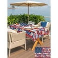 thumbnail image 5 of Outdoor Tablecloth with Umbrella Hole for Patio/Picnic/Party/Camping, American Flag Floral Waterproof Table Cloth Rectangle Table Cover Washable, Red Blue Poppy 4th Oh July (60"x 102"), 5 of 8