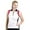 White/Aurora Red, variant on Monterey Club Women's Lotus Pedal Print Block Sleeveless Golf Polo Shirt #2513