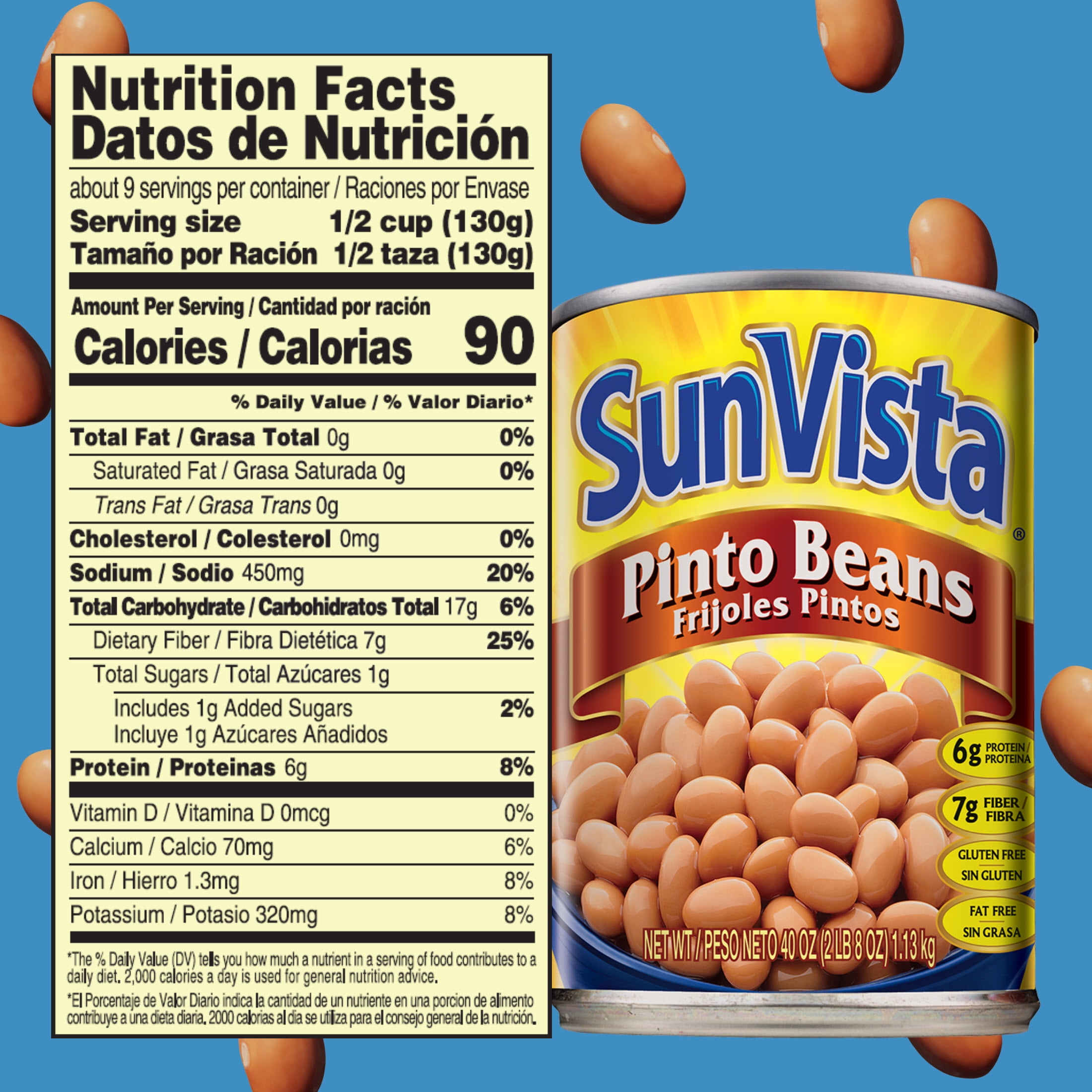 SunVista Pinto Beans 40oz Can