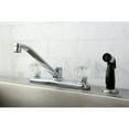 thumbnail image 2 of Kingston KB112 Americana Two-Handle 4-Hole 8" Centerset Kitchen Faucet with Side Sprayer in Polished Chrome, 2 of 6