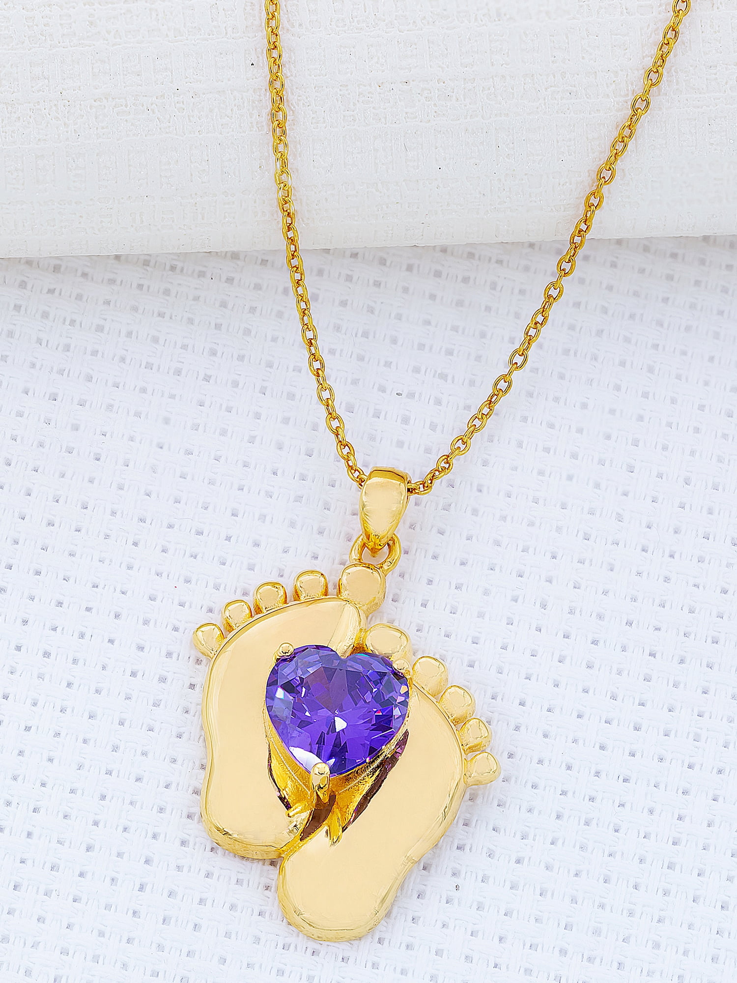 Baby Foot Birthstone Pendant