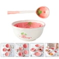 thumbnail image 4 of 1 Set of Adorable Bowl with Spoon Ceramic Soup Bowl Decorative Printing Bowl Lovely Rice Bowl, 4 of 9