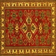 thumbnail image 1 of Ahgly Company Indoor Square Persian Yellow Traditional Area Rugs, 4' Square, 1 of 4