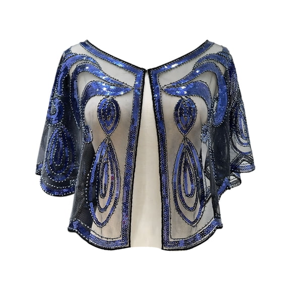 TELOLY 2026 New Women'S 1920S Flapper Shawl Sequin Beaded Shawls and Wraps for Evening Dresses/Party/Wedding/Formal/ Sheer Scarfs for Women Woman Coat Antique Shawls Shawl for Women Evening Capes