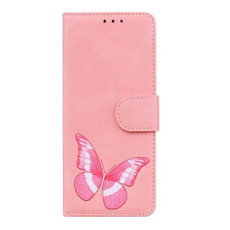 Case for Infinix Hot 20S Color Printed Wallet Flip Folio Cover Card Slots Butterfly