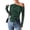 Dark Green, variant on PRETTYGARDEN Womens Fall Trendy Off Shoulder Y2k Tops Tie Dye Mesh Long Sleeve Shirts Asymmetrical Ruched Floral Blouse
