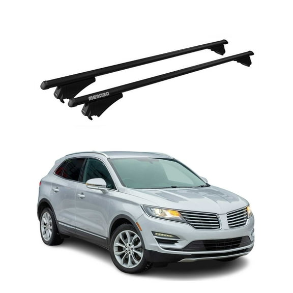 OMAC Top Roof Racks Cross Bars for Lincoln MKC 2015-2019 Black Aluminium 2 Pcs Anti-Theft for Travel Kayak Canoe Surf Ski Snowboard Camping