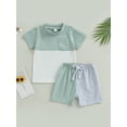 thumbnail image 2 of Coduop Toddler Baby Boys 2Pcs Outfit Set Short Sleeve T-Shirt and Shorts Infant Boy Clothes Set, 2 of 8