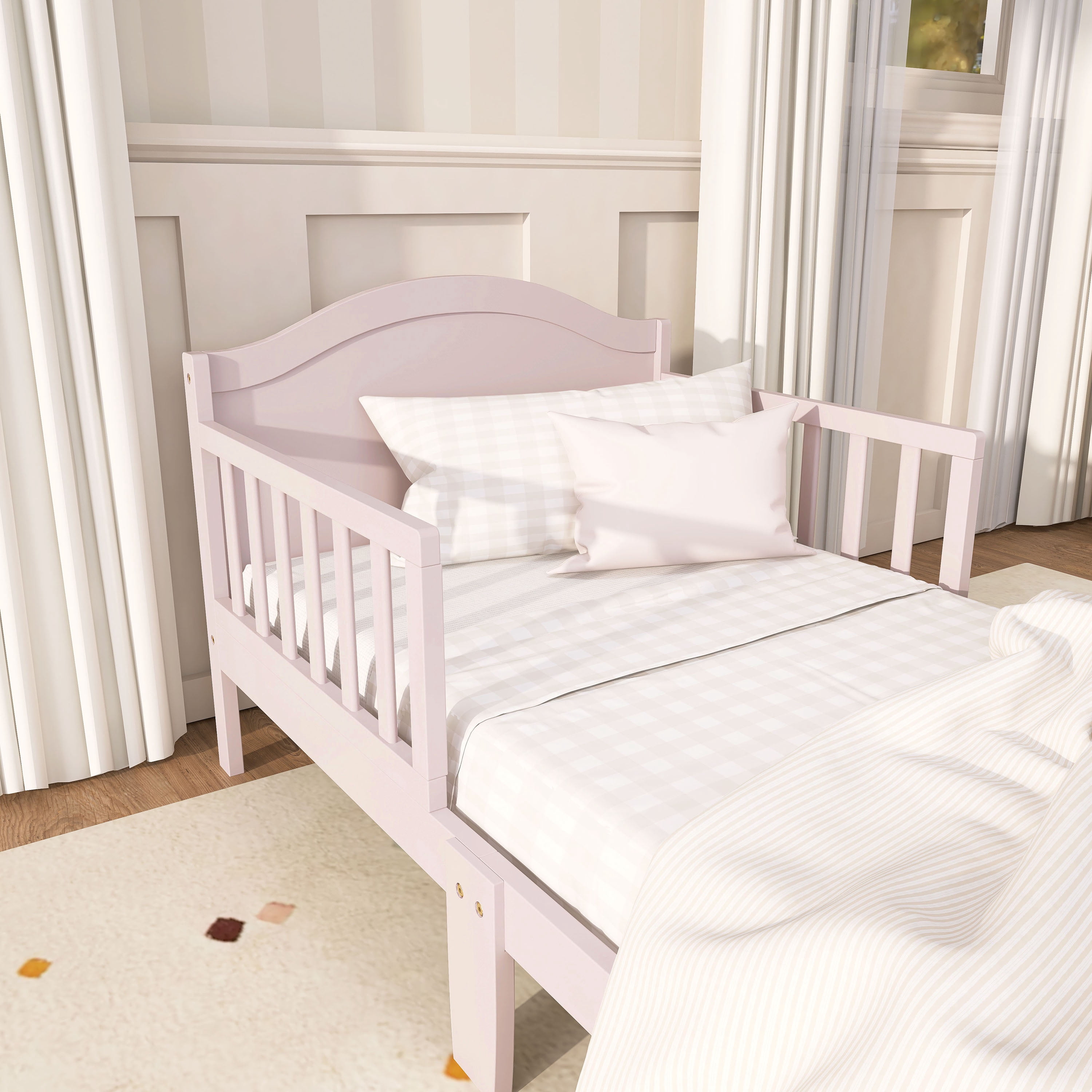 Dream On Me Sydney Toddler Bed, Blush Pink