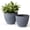 Weathered Grey, variant on Flower Pots Outdoor Garden Planters, Indoor Plant Pots with Drainage Holes, Plastic, Marble Pattern Grey, Set 2 (11.3 + 11.3 Inch)