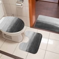 thumbnail image 4 of Grey Ombre Bath Mat 3 Piece Bathroom Rug Set, Modern Abstract Art Ocean Oil Painting Non Slip Bath Rug Contour Mat and Toilet Lid Cover, Absorbent Shower Mats Soft Bath Rugs and Mats Sets, 4 of 8
