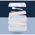 thumbnail image 3 of Bento Lunch Box with cutlery for adults and children Microwave Bento Box (White), 3 of 5