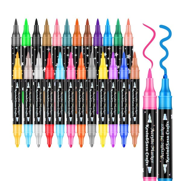 Vggrvlo 72 Colors Dual Markers Waterproof, Non-Toxic, odorless, Suitable for Paper, Pottery, Stones, Backpacks, Glass