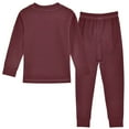 thumbnail image 2 of joogoo Dark Red 2 Piece Long Sleeve Tee and Pants Cotton Pajama Set 4T, 2 of 7