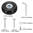 thumbnail image 3 of Uxcell Roues de Remplacement 51 x 17 mm/2 Pouces x 0.7 Pouces pour Valise, Noir, 2 Ensembles, 3 of 6