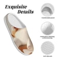 thumbnail image 5 of Fotbe Relaxing Cat With Tea Pattern Women's Fuzzy Curly Fur Memory Foam Loafer Slippers Indoor Outdoor Slippers Winter Home Shoes-37/38, 5 of 7