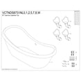 thumbnail image 6 of Aqua Eden VCTNDS6731NL8 67-Inch Cast Iron Oval Double Slipper Clawfoot Tub (No Faucet Drillings) in White/Brushed Nickel, 6 of 8