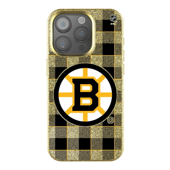Keyscaper Boston Bruins Plaid Bling iPhone Case