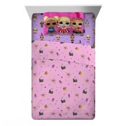 LOL Surprise Kids Twin Sheet Set, Pink and Purple, MGA