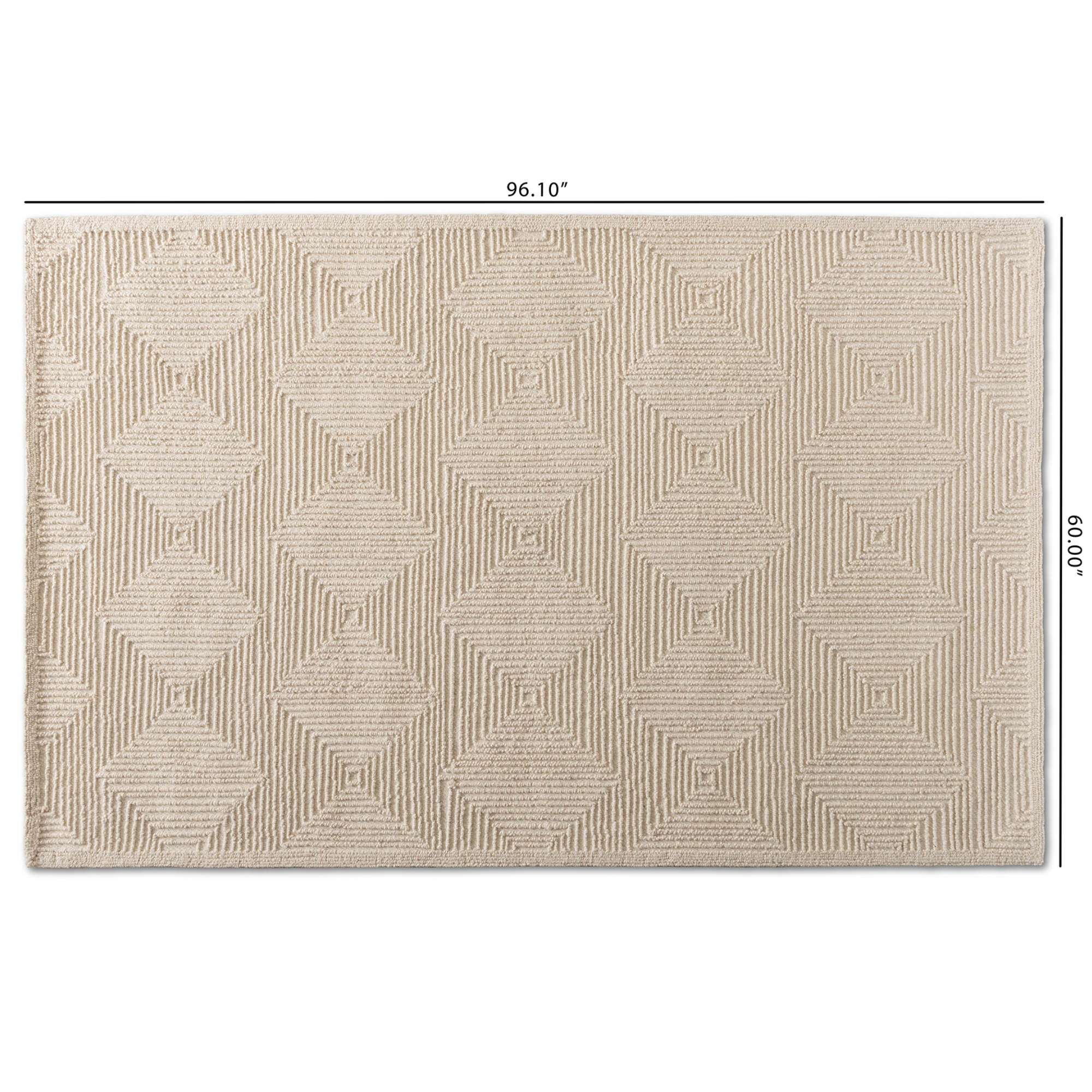 Baxton Studio Sovanna Modern and Contemporary Ivory Hand-Tufted Wool Area Rug
