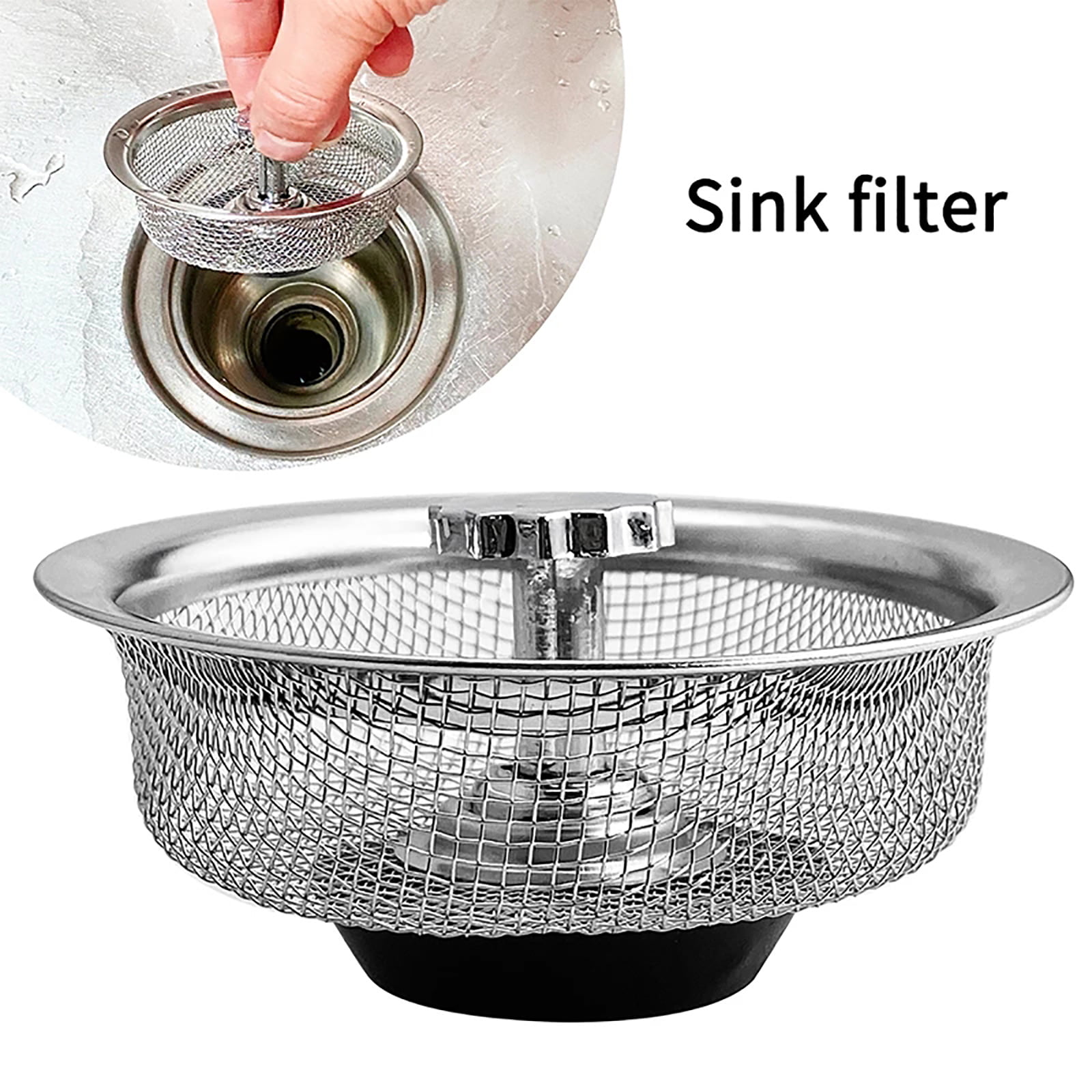 Kitchen Bathroom Sink Strainer Food Waste Plug Drain Stopper Hair Filter Basket 