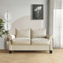 Castle Place Linen Upholstered Loveseats, Beige