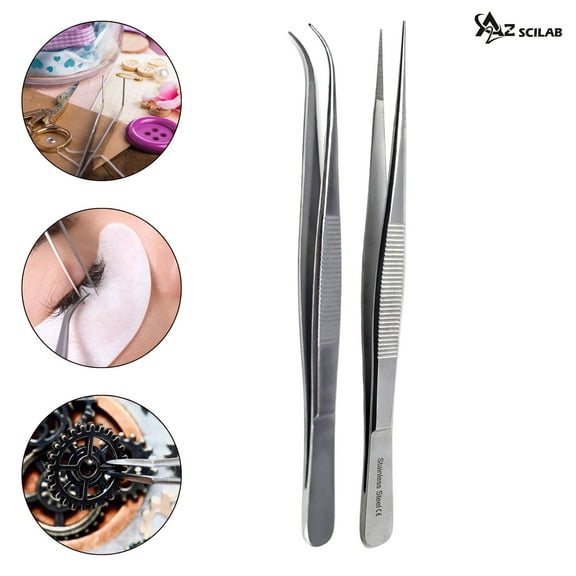 2 Pieces Sticker Tweezers, Cute Craft Tweezers for Stickers, Scrapbooking, Vinyl, Lashes, Electronics.