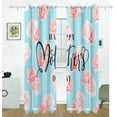 thumbnail image 2 of Coolnut Mother's Day Calligraphy Blackout Curtain for Bedroom, 2 Panels Thermal Insulated Blackout Drapes Long Darkening Curtains with Grommets,55"x 72", 2 of 5