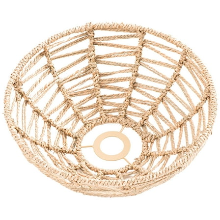 UPOUART Beige Boho Pendant Lamp Shade Woven Straw Natural Rattan Hanging Light Fixture for Home Decor