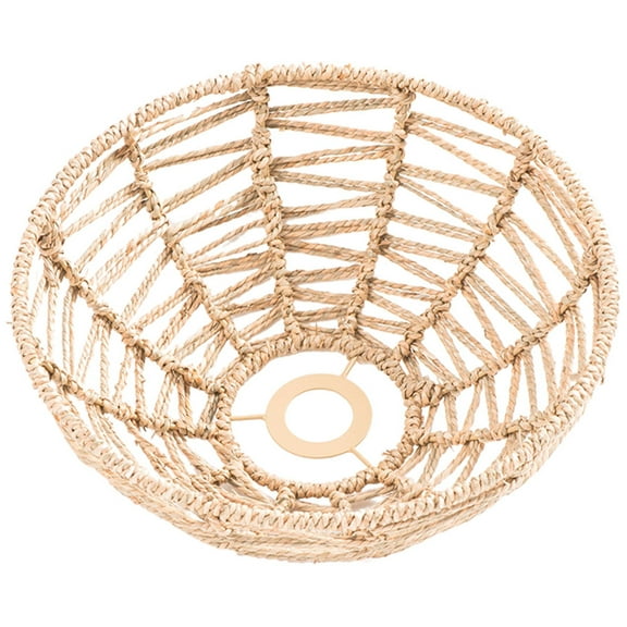 UPOUART Beige Boho Pendant Lamp Shade Woven Straw Natural Rattan Hanging Light Fixture for Home Decor