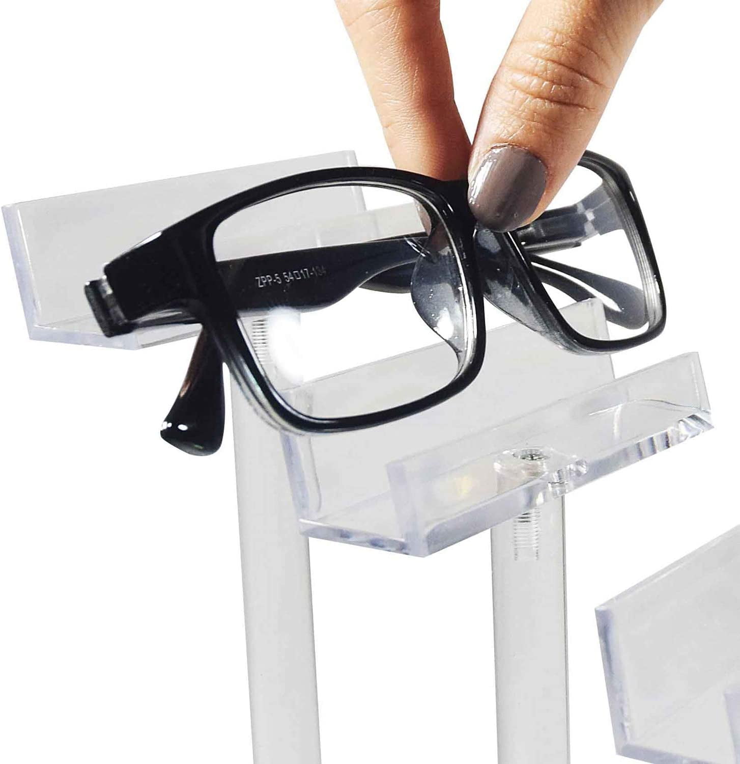 Single Frame for Each Holder Mooca 3 Pieces Acrylic Eyeglasses Frame Riser Display Stand