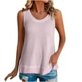 thumbnail image 2 of Njoeus Cute Summer Tops for Women Girls Tank Tops Women's Summer Tank Tops Loose Fitted Casual Crew Neck Sleeveless Tops for Women Basic Solid Tunic Shirt Trendy Comfy Blouses Summer Clothing Summer S, 2 of 6