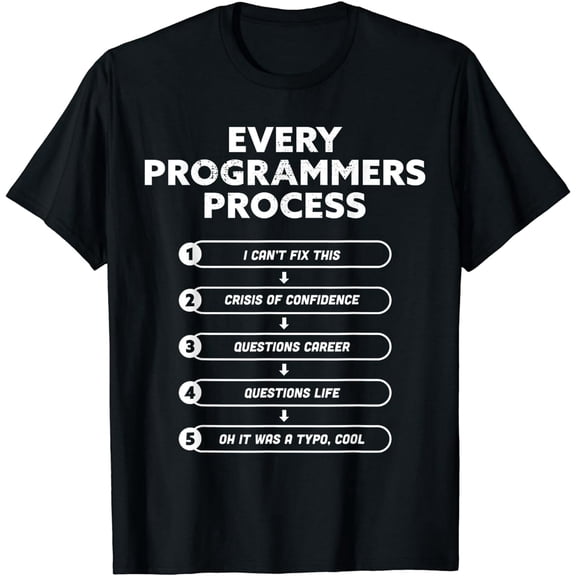 Every Programmers Process - Funny Programming coding Gift T-Shirt
