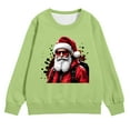 thumbnail image 1 of PMVFHDE Chandail à Capuchon et Chandails en Molleton pour Filles Imprimé Manches Longues Col Rond avec Poche Chandail Confortable Doux Décontracté pour Enfants Saison des Fêtes Vert, 18-24 Mois, 1 of 4