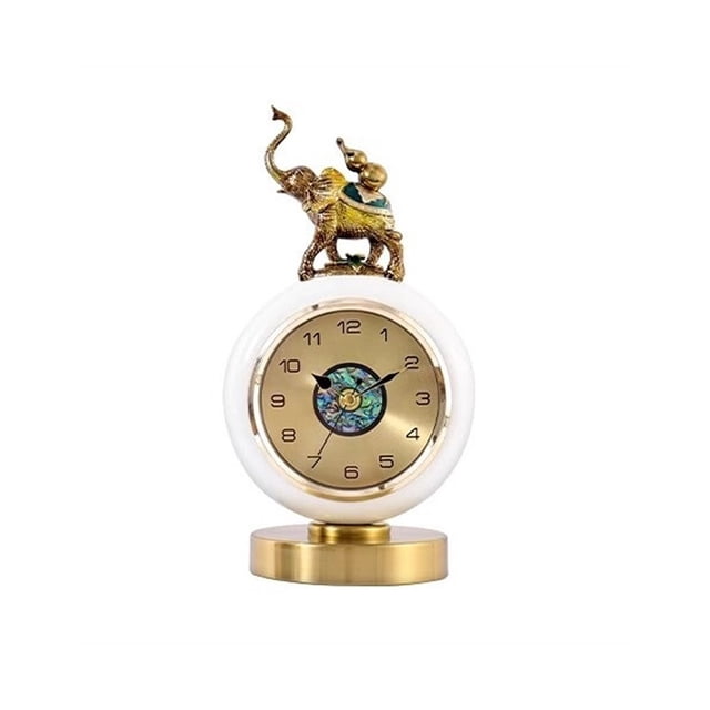 Ceramic Desk Clock Home Desktop Desktop Clock Silent Sitting Clock Office Clock Living Room TV Cabinet Desktop Decoration