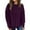 Purple, variant on Women's Exposed Seam Loose Fit Pullover Knit Sweatshirt, Casual Stylish Comfortable Top with Breathable Fabric for Daily Wear, Lounge and Layering Black L