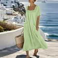 thumbnail image 6 of Bosfbaoi Dresses for Women Casual Flowy A-Line Dress Square Neck Short Sleeve Maxi Womens Dresses with Pockets Summer Dresses for Women 2026, 6 of 8