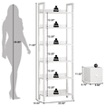 thumbnail image 4 of Satifur 6 Tier White Modern Storage Shelf, Multifunctional Bookcase with 2 Removable Drawers, Adjustable Feet for Restroom, Living Room, 4 of 9