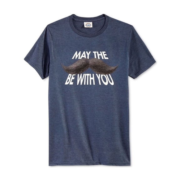 Call Your Mother - Camiseta gráfica para hombre, May The Stache Be With You, azul, pequeña