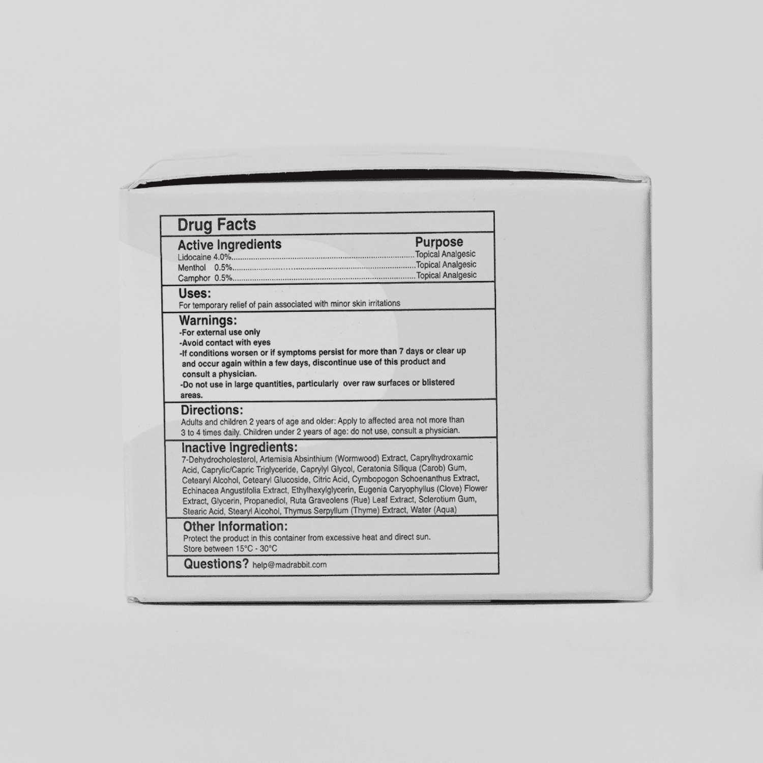 Mad Rabbit Tattoo Numbing Cream for Pain Relief, Unscented, Maximum Strength 1.5 oz