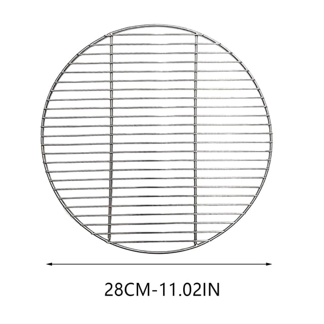 Grille de Cuisson en Acier Inoxydable, Grille Ronde pour Barbecue pour le Camping, Plaque de Cuisson Portable avec Répartition Uniforme de la Chaleur pour Pique-Nique en Plein Air et Jardin
