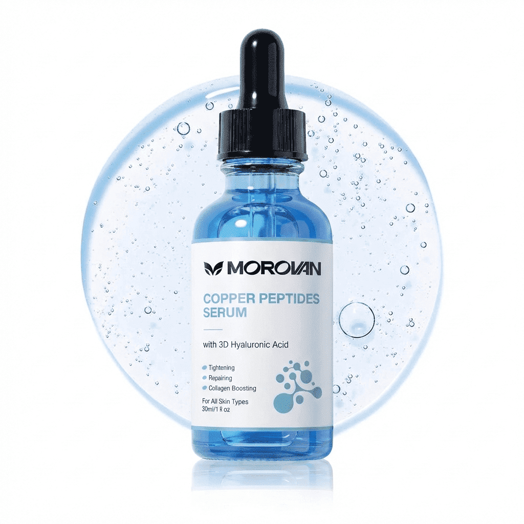 Copper Peptides Serum with 3D Hyaluronic Acid Anti Aging Collagen Booster Firming Face Skincare for Women 1 fl oz