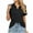 Black, variant on Giftesty Womens Blouses and Tops Women's Fashion Lapel Solid Color Short Sleeve T-shirt Blouse Loose Tops