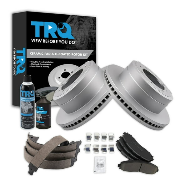 TRQ Rear Brake Pad & Rotor Kit BKA34964 Fits Select 2013-2019 Ford F-350 Super Duty , 2013-2014 Ford F-450 Super Duty