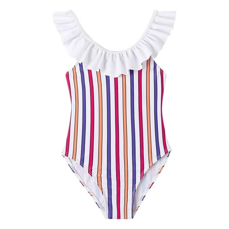

BSDHBS Family Matching Outfits Swimsuit for Girls Parent Child Bikini Mother Daughter Swimsuit Suit Striped Colorblock Print Bodysuit Blue Size 128