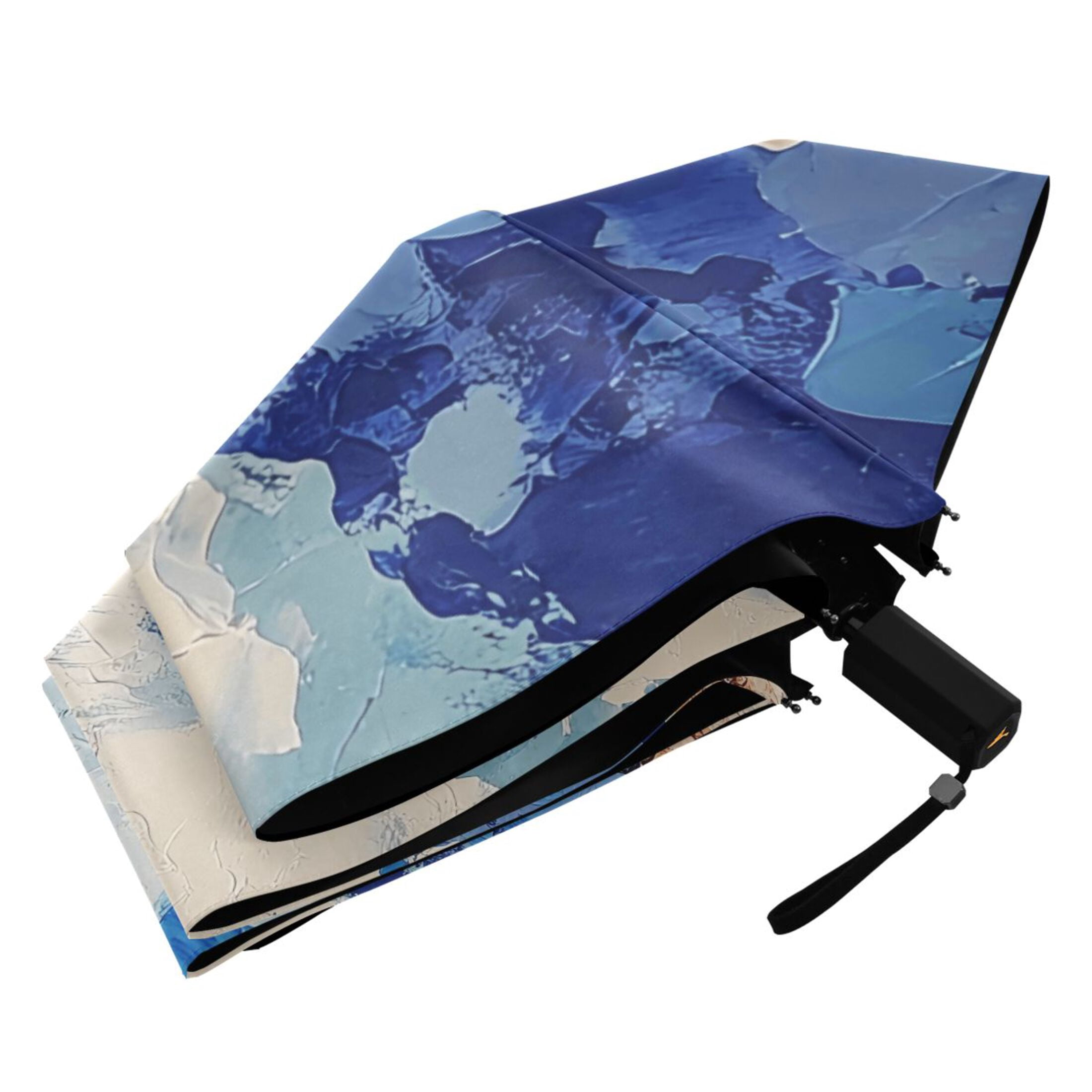 American Flag Eagle Clouds Compact Sun Umbrella Windproof Travel Umbrellas for Rain Strong Portable UV Protection